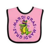 Inktastic Mardi Gras 2021 Party Alligator Boys or Girls Baby Bib