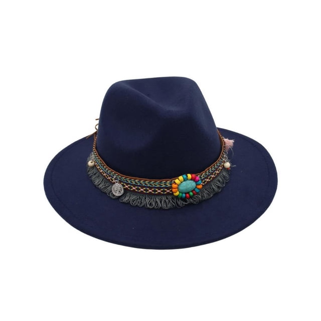 Minnieouse Gorros coloridos de algodón para niñas y niños, para cualquier ocasión, sombreros de Panamá para niños, protección solar, Sombreros Azul marino Mediano (56-58cm)