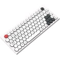 thumbnail image 1 of Teclado Bluetooth, teclado inalámbrico multidispositivo con tecla hexagonal, Bluetooth 5.1 recargable y versión con cable, compatible con Windows/Ios/Android/Ipad/Iphone (blanco mixto) Namotu CZDZ-HY73, 1 of 7