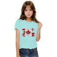 thumbnail image 4 of uublik T-shirt Feuille d'Érable Canadienne pour Enfants, Manches Courtes, Hauts d'Été pour Enfants, T-Shirts à Col Rond, T-Shirts Mode 3T-10, Bleu, 4 of 6