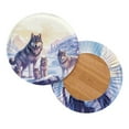 thumbnail image 2 of ZUXONGSY Wolf Bar Stool Cover Round 2 Packs Circle Stool Seat Covers Size S Stretchable Furniture Covers with Elastic Bands Round Stool Bench Cushion Slipcover 12"-14", 2 of 6
