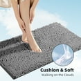 thumbnail image 4 of Shilucheng Luxury Chenille Bath Rug, Non-Slip Soft Absorbent Bath Mats (Gray，20"x32"), 4 of 7
