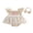 Khaki, variant on Baby Girl First 1st Birthday Outfit One Years Old Birthday Smocked Romper Dress Flying Sleeve Square Neck Letters Embroidery Tulle Tutu Dress and Bow Headband Set
