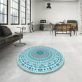 thumbnail image 3 of Ahgly Company Indoor Rectangle Patterned Blue Koi Blue Area Rugs, 5' x 8', 3 of 6