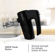 BLACK+DECKER 5-Speed Hand Mixer, MX410B, Black