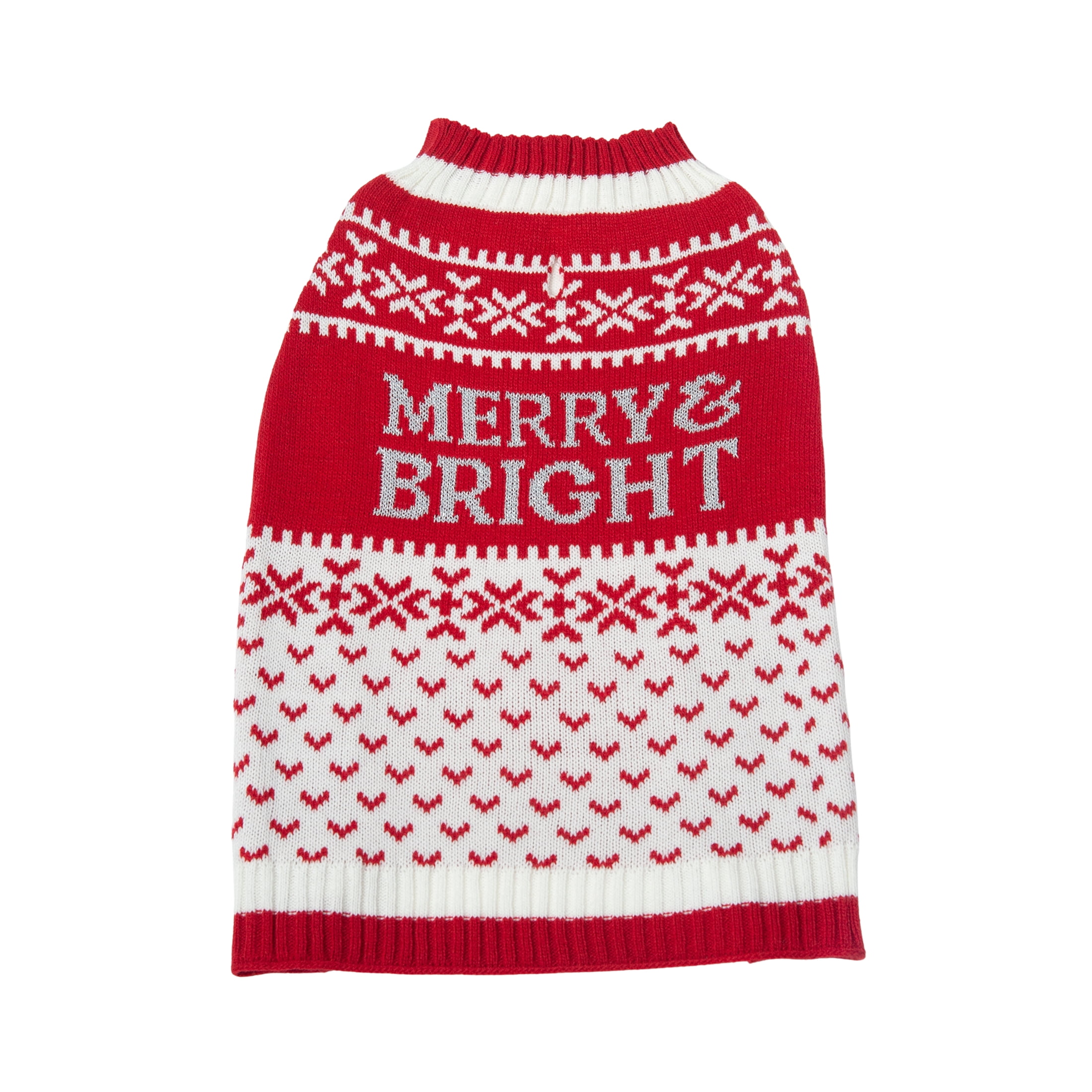 Vibrant Life Holiday Dog and Cat Clothes Red Merry & Bright Sweater, Extra Small
