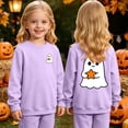 thumbnail image 2 of Leey-World Halloween Sweatshirt For Girls Ghost Cute Crewneck Kids Tops Girls Halloween Shirt Long Sleeve Festival Pullover Sweatshirt, 2 of 9