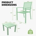 thumbnail image 3 of Towallmark 3 Piece Outdoor Bistro Set,Stackable Modern Steel Furniture for Porch,Metal Table with 2 Chairs for Indoor Outdoor Backyard,Deck,Balcony,Pool,Green, 3 of 8