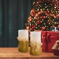 thumbnail image 2 of LumaBase Battery Operated Wax LED Candles, Gold Bow - Set of 2, 2 of 6