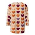 thumbnail image 4 of Ltctricy Valentine's Day Shirts for Women Cute Fashion 3/4 Sleeve Crewneck Tops for Gifts Casual Comfy Pullover Blouse, 4 of 5