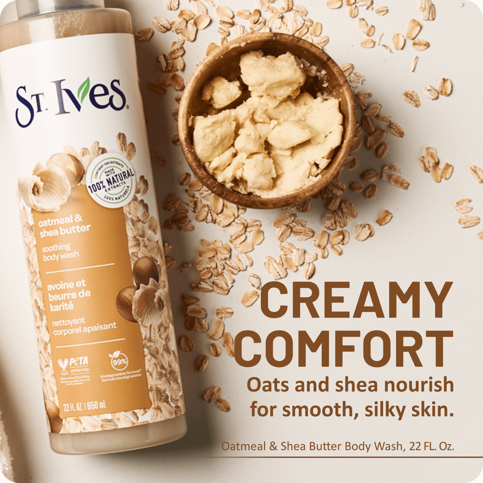 St. Ives Soothing Body Wash for Women, Oatmeal & Shea Butter, 22 fl oz