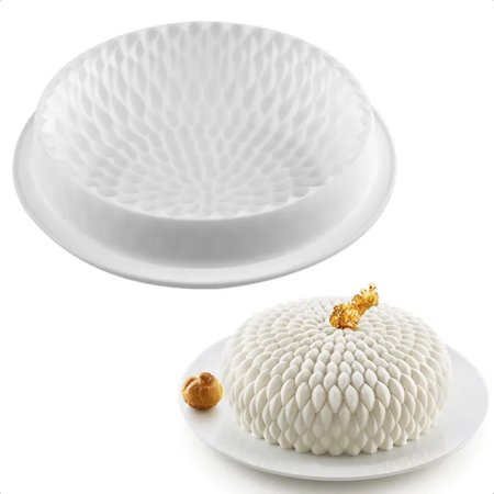 Round Silicone 3D Bakeware Mold for Baking Desserts and Mousse - Decorative Cake Decorating Tools for Perfect Pastries Confections and More