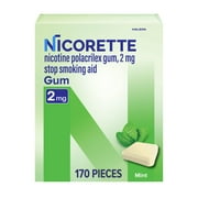 Nicorette Nicotine Gum, Stop Smoking Aids, 2 mg, Mint, 170 Count
