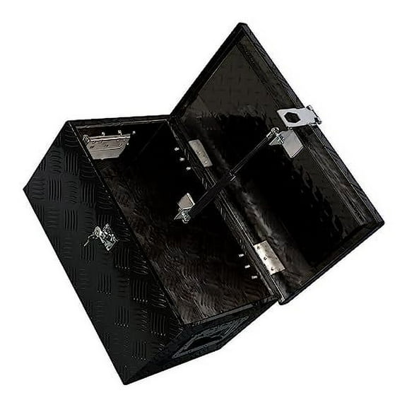 GXYWADY Black 20 Inch Aluminum Tool Box Trailer Tongue Tool Box Organizer Black With Lock Key