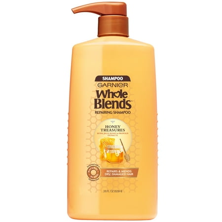 Garnier Whole Blends Repairing Shampoo Honey Treasures, For Damaged Hair, 28 fl. oz.