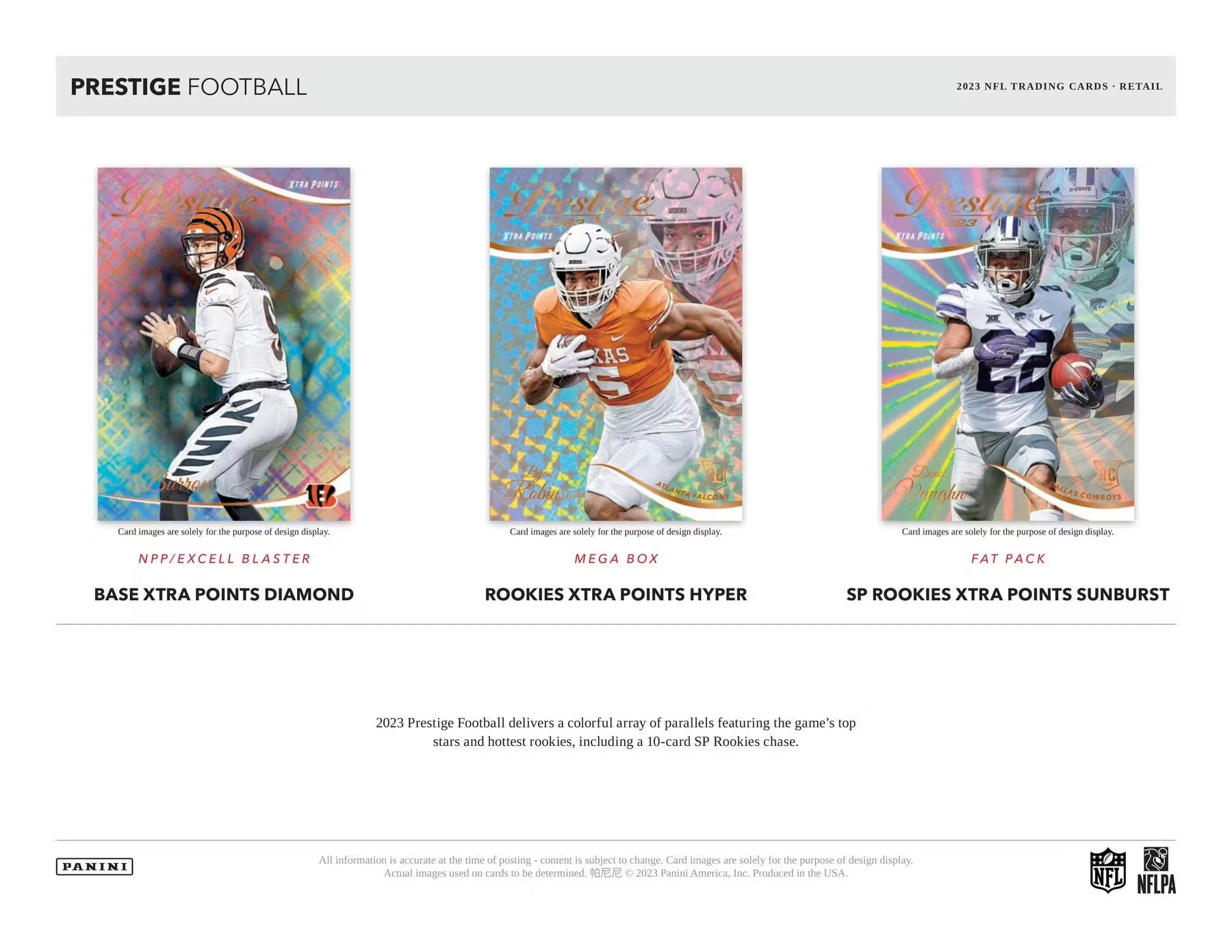 2023 Panini Prestige Football Trading Cards Jumbo Value Pack | 30 Cards