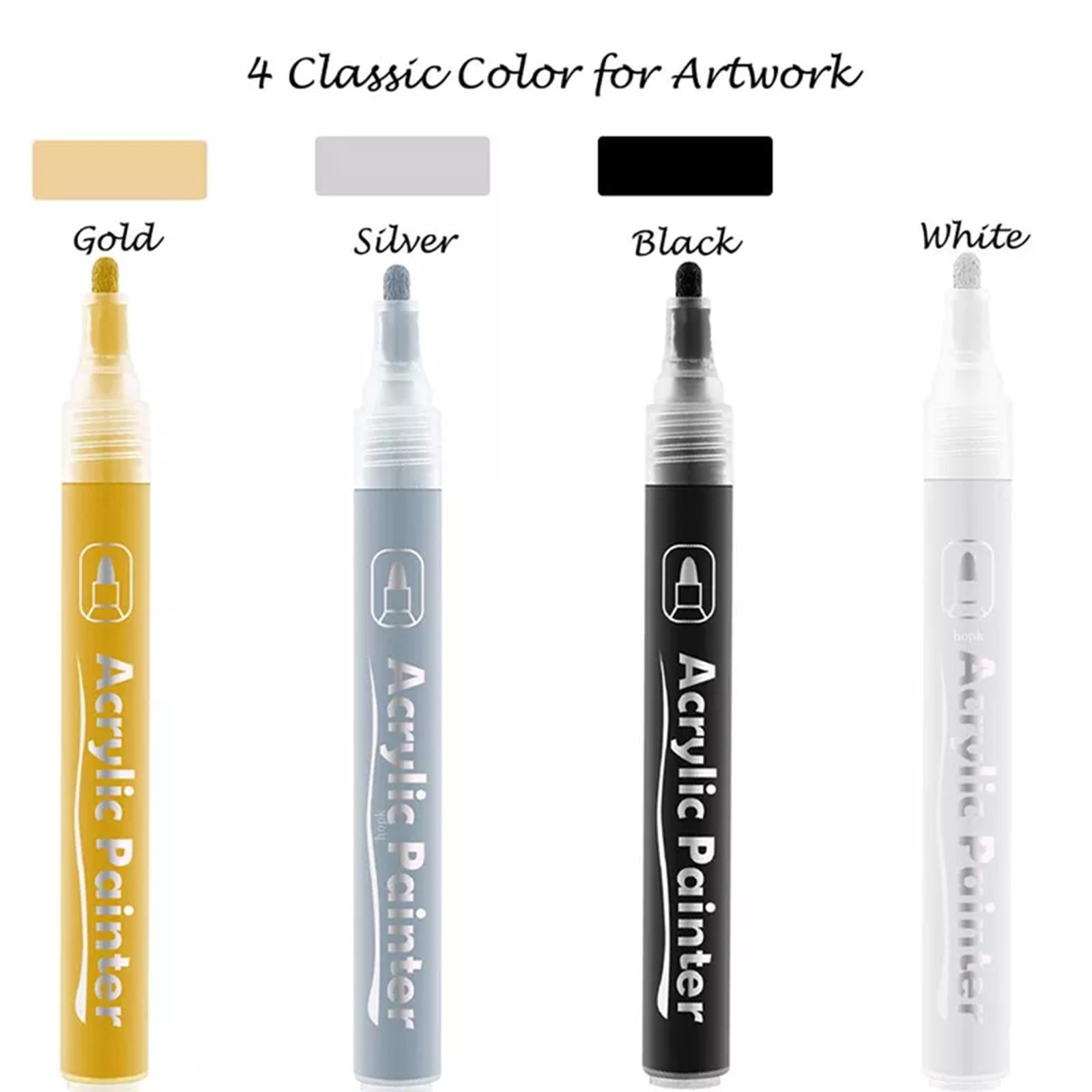 FVDPWYE 8Pcs Metallic Marker Highlights Medium Tip Paint Pen for Fabric DIY Craft