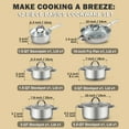 thumbnail image 4 of Cook N Home Kitchen Cookware Sets, 12-Piece Basic Stainless Steel Pots and Pans, Silver, 4 of 8