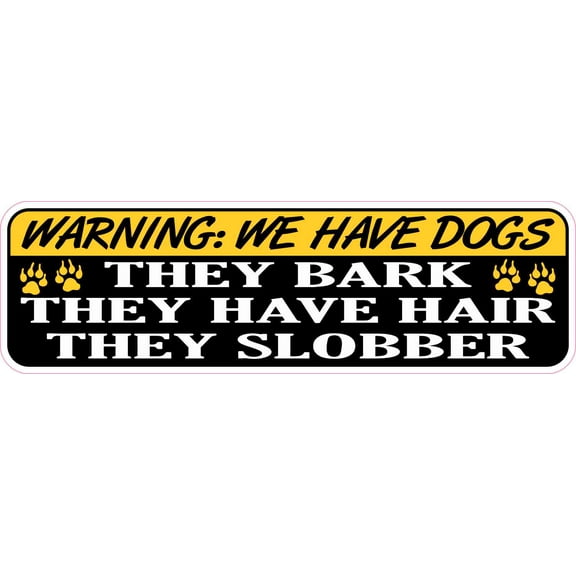 10in x 3in Warning We Have Dogs Magnet