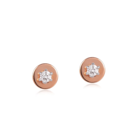 Sparkle Touch Diamond Studs – Small 14K Gold Over Silver