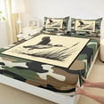thumbnail image 3 of Manfei Vintage Camouflage Twin Sheet Sets,Mallard Duck Twin Fitted Sheet,Beige Green Camo Flat Sheet For Men Women,Ultra Soft Home Decor,3-Piece, 3 of 7
