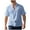 Light Blue, variant on Men Half Button up Thin Street Linen Shirt Classic Stand Collar Simple Style T Shirts Summer Solid Daily Tops Black