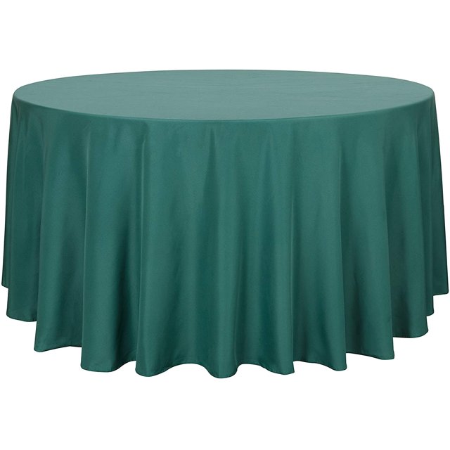 LAICAIW Round Tablecloth-108 Inch-Water Resistant Spill Proof Washable Polyester Table Cloth Decorative Fabric Table Cover for Dining Table, Buffet Parties and Camping, Green