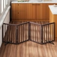 thumbnail image 4 of Semiocthome Bamboo Foldable Dog Gates for Doorway, Freestanding Pet Gate for Stairs,74" W Brown, 4 of 8