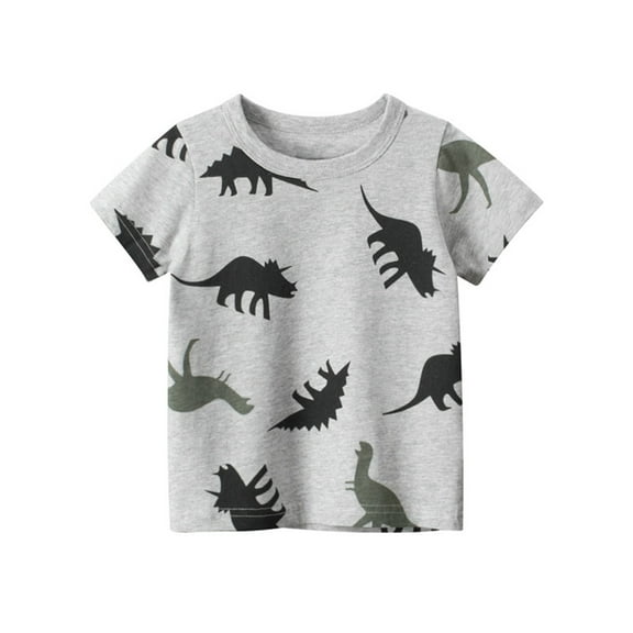 MXIEZI 1-9 Years Boys Summer Printed T-Shirts for Kids Baby Cartoon Pullover Tees Tops Toddler Short Sleeve Tees Shirts for Boys