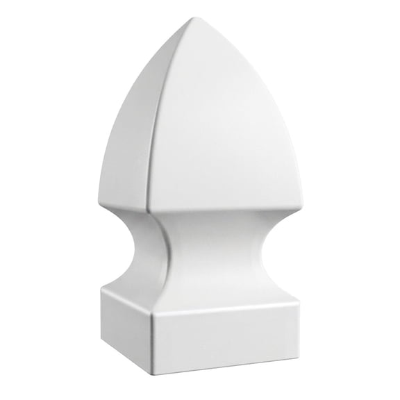 Classy Caps 5x5 Gothic Post Cap - Fits 5"x5" Posts - White Vinyl (PVC)