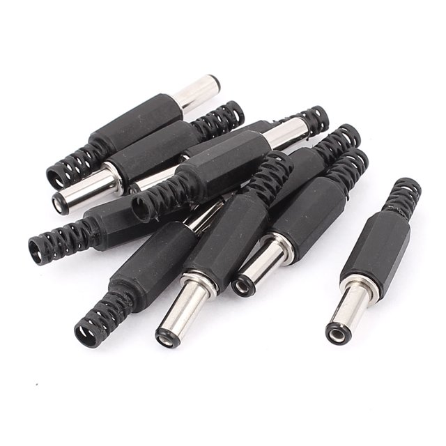 Unique Bargains 10Pcs 5.5x2.1mm Male Solder DC Power Tip Jack Connector