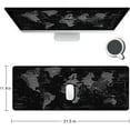 thumbnail image 2 of Large Gaming Mouse Pad with Stitched Edges, Desk Mat Extended Keyboard Pad, Non-Slip Rubber Base Desk Pad for Laptop, Office, Home, 31.5X11.8 inch Black World Map, 2 of 6