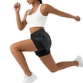 thumbnail image 4 of Karight Womens 2 in 1 Running Shorts High Waisted Athletic Shorts with Liner Pockets Quick Dry Workout Gym Shorts, 4 of 7