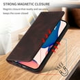 thumbnail image 4 of Decase Leather Wallet Case for iPhone 14 Plus Magnetic Closure with Card Slots Holders Money Pocket Kickstand Shockproof Protective Case For iPhone 14 Plus,Brown, 4 of 7