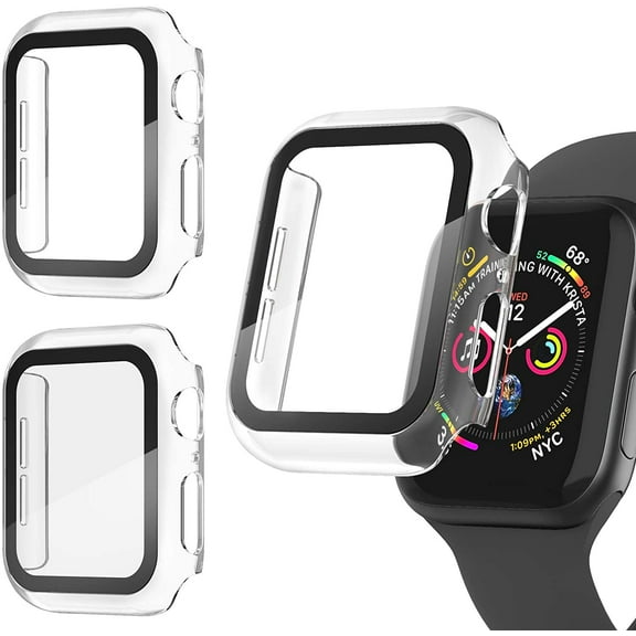 ACE Protective Watch Case for Apple Watch Series 6/SE/5/4 Built-in Tempered Glass for 44mm Screen [3-Pack] Shock-Proof Bumper Cover Ultra-Thin Impact Resistant Case, Clear