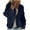 Navy, variant on Kaemgyyd Women Hooded Open Front Cardigan Thermal Warm Cable Knit Sweaters Soft Comfy Solid Color Hoodies Outwear Fall Coats