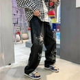 thumbnail image 4 of B91xZ Men's Slim Fit Biker Jeans Stretch Ripped Skinny Jeans with Pockets,Black M, 4 of 5