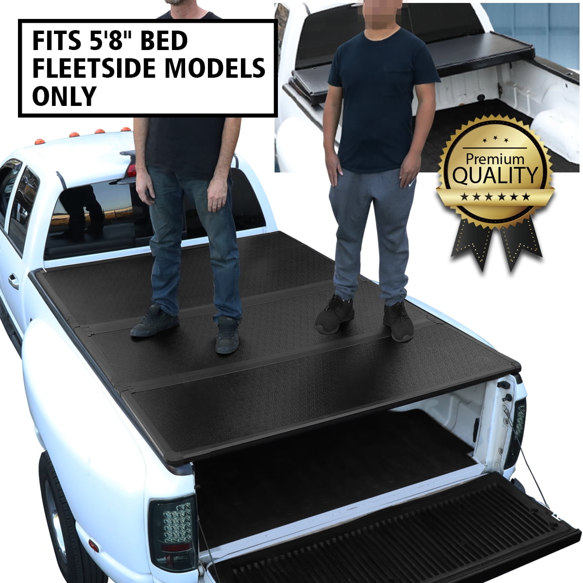 For 2007 To 2014 Chevy Silverado Gmc Sierra 5 8 Short Bed Hard Solid Tri Fold Clamp On Tonneau Cover 13 12 11 10 09 08 07 Walmart Com Walmart Com