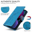 thumbnail image 5 of For Samsung Galaxy A13 4G Case Wallet, Stylish Flower Butterfly Embossed PU Leather Flip Cover Stand Shockproof Cards Slots Hand Wrist Phone Case for Samsung Galaxy A13 4G, Blue, 5 of 11