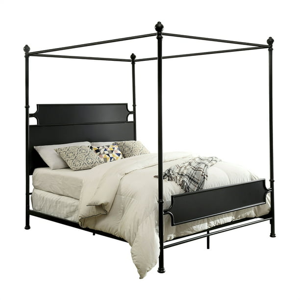 America Mallie Metal King Canopy Bed, King Size Black Canopy Bedroom Sets