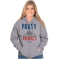 thumbnail image 3 of Party Animals Washington DC Capitol Unisex Fleece Graphic Zip Up Hoodie Brisco Brands 2X, 3 of 5