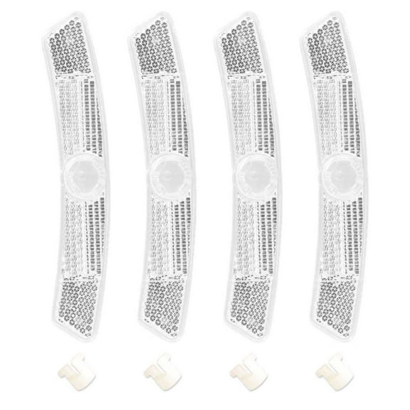 Splihome Bike Light Bicycle Reflectors Vintage Wheel Rim Strips Traffic Clip Front Rear Mount Plastic Reflective Safety，White