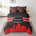 thumbnail image 2 of YST Kids Sport Bedding Comforter Set, 7-Piece, Sports Theme, Black Red, Queen, 2 of 4