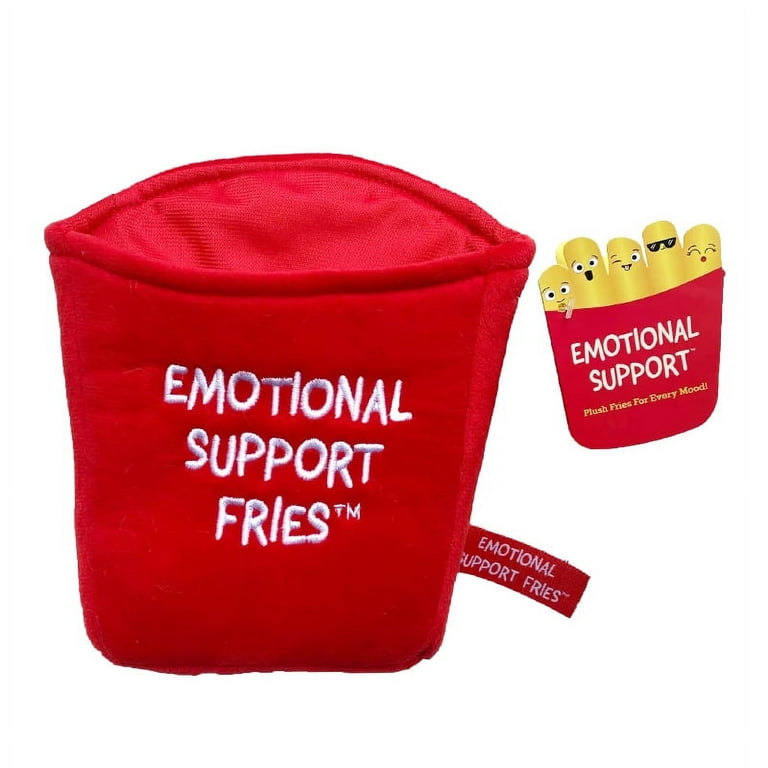 Emotional Support Fries 10 Inch,Cute Expression French Fry Plushie  Toy,Funny Stuffed Comfort Food Removable Plush Fries , Back to School Gifts  