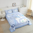 thumbnail image 4 of Erosebridal Blue Unicorn Bedding King Comforter Set,Cartoon Stars Comforter Sets King Size,Magical Horse Bedding Sets King With Comforter,Ultra Soft Teenager Bedroom Decor,Reversible,3 Pieces, 4 of 8