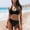 Black, variant on Womens Anniversary Bikinis, Anniversary Celebration Abstract Print Twist Halter Bikini High Waist Contrast Bottom Quick Dry Two Piece Swimwear, Sky Blue L