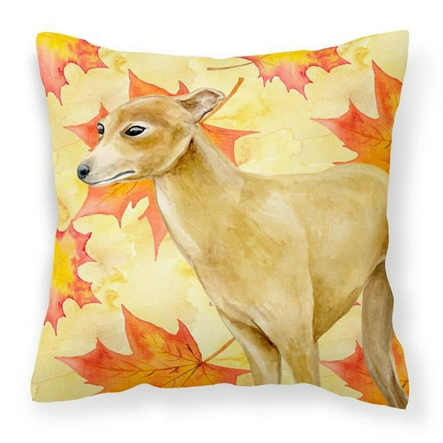 Carolines Treasures BB9959PW1818 Italian Greyhound Fall Fabric Decorative Pillow