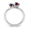 thumbnail image 2 of Created Ruby and Created Sapphire Sterling Silver Butterfly Ring, 2 of 5