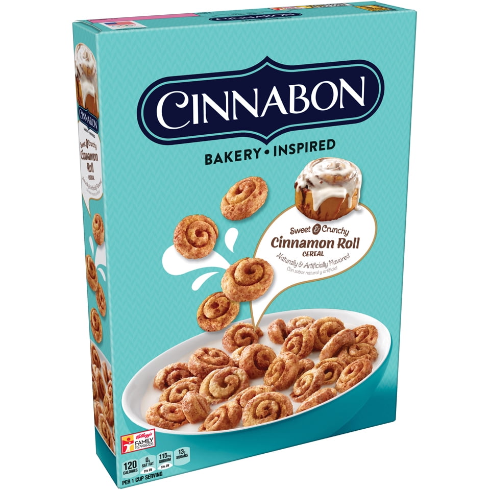Kellogg's Cinnabon Breakfast Cereal, Cinnamon Roll, 9 Oz