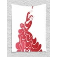thumbnail image 1 of Spanish Tapestry, Flamenco Lady Performing Historical Figures on Stage Passion Illustration, Wall Hanging for Bedroom Living Room Dorm Decor, 40W X 60L Inches, Dark Coral Red White, by Ambesonne, 1 of 2